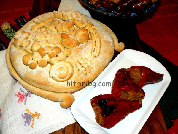 сухи чушки с картофи и питка