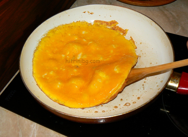 приготвяне на омлет с кашкавал