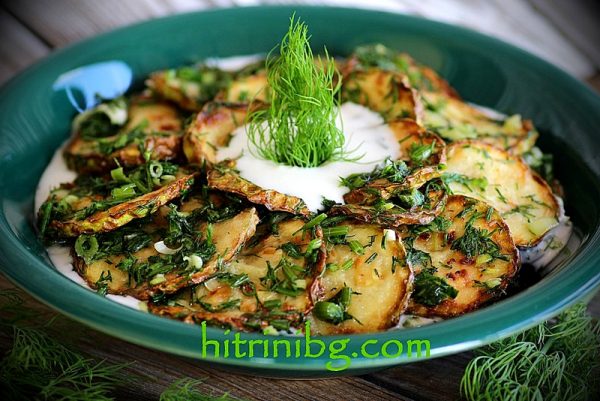 тиквички с кисело мляко и копър